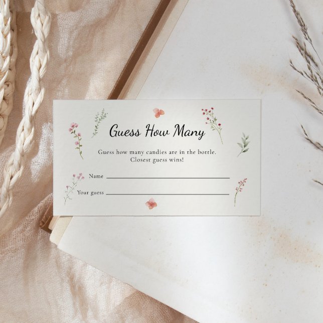 Wildflower Budget Bridal Shower Guess How Many Enclosure Card (Creator Uploaded)