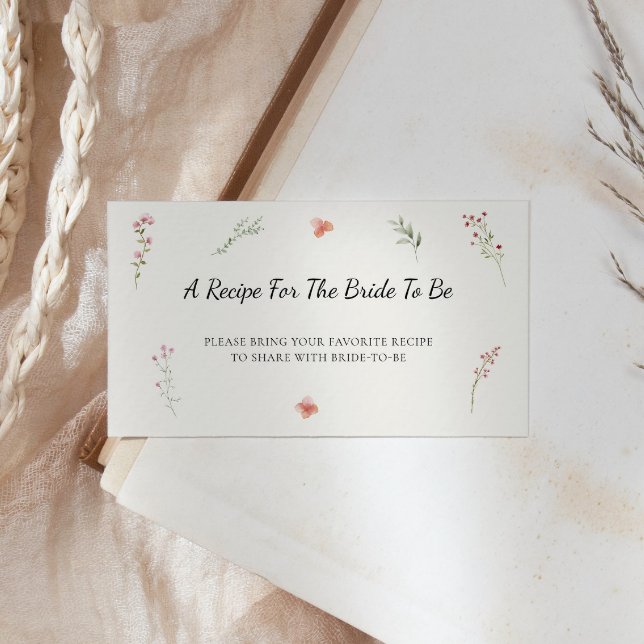 Wildflower Budget Bridal Shower Share A Recipe Enclosure Card (Creator Uploaded)
