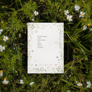 Wildflower Bumble Bee Monogram Personalized Post-it Notes