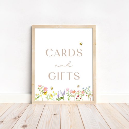Wildflower Bumblebee Floral Card and Gifts Sign