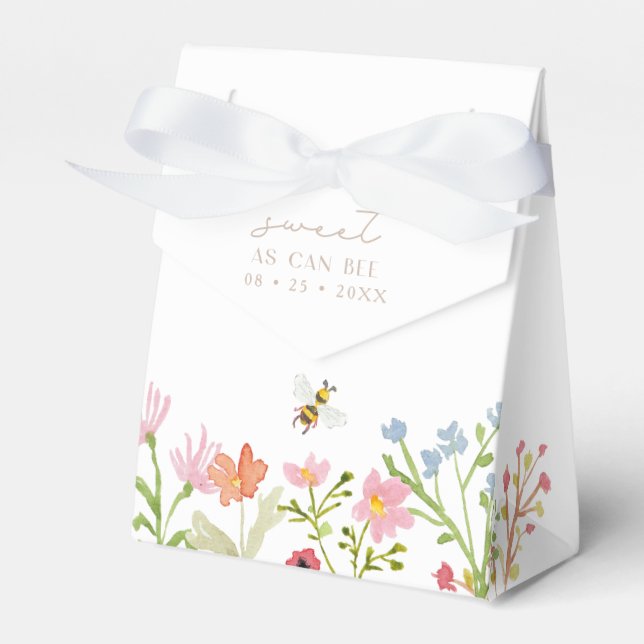 Wildflower Bumblebee Floral Treats and Favor Boxes (Front Side)