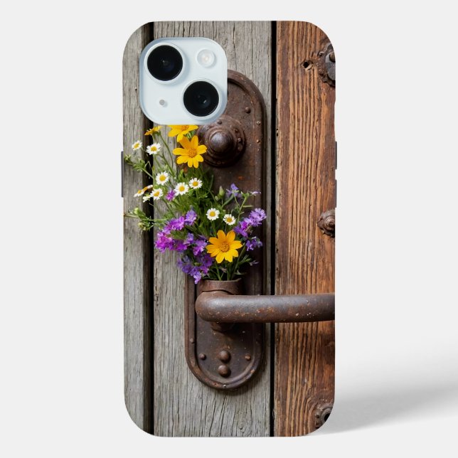 Wildflower Bunch On Rusty Door Handle Case-Mate iPhone Case (Back)