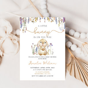 Wildflower Bunny Easter Baby Shower Invitation