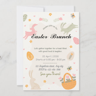  Wildflower Bunny Invitation