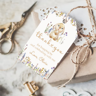 Wildflower Bunny Rabbit Birthday Gift Tag