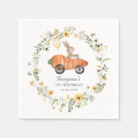 Wildflower Bunny Rabbit Riding Carrot Car Party