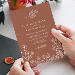 Wildflower Burnt Orange Boho Terracotta Wedding Invitation<br><div class="desc">Wildflower Burnt Orange Boho Terracotta Wedding Invitation</div>