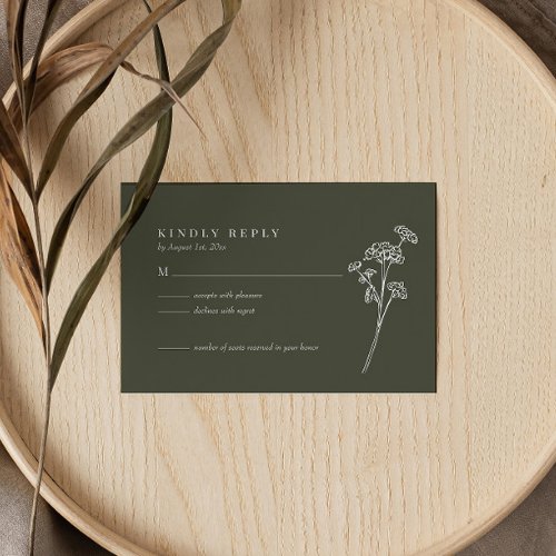 Wildflower Burnt Orange Wedding RSVP Card