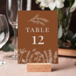 Wildflower Burnt Orange Wedding Table Number<br><div class="desc">Wildflower Burnt Orange Wedding Table Number</div>