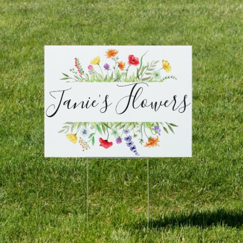 Wildflower Business Advertisement Yard Sign