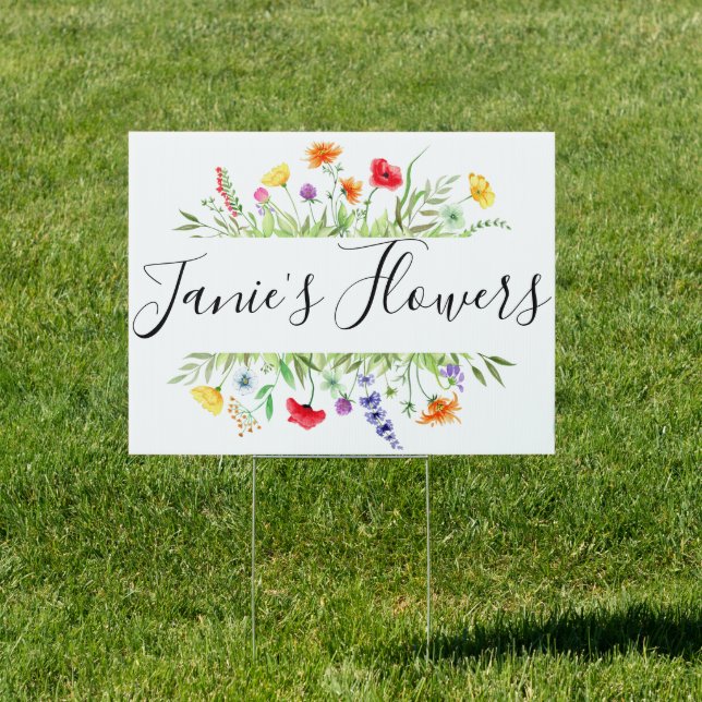 Wildflower Business Advertisement Yard Sign (Insitu)
