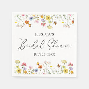 Wildflower Butterflies Boho Bridal Shower Napkins