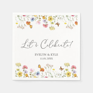 Wildflower Butterflies Boho Let's Celebrate Napkins