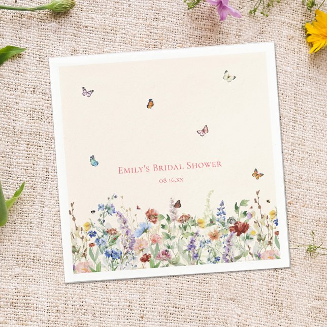 Wildflower & Butterflies Bridal Shower  Napkins (Creator Uploaded)
