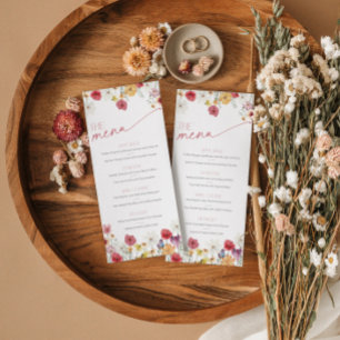 Wildflower Butterflies Love in Bloom Bridal Menu