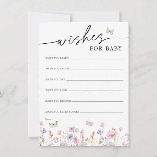 Wildflower Butterflies Wishes for Baby Card