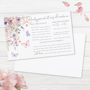 Wildflower Butterfly Baby Advice Predictions Card