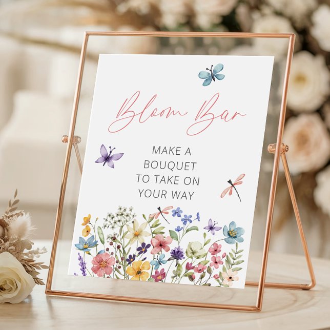 Wildflower Butterfly Baby Shower Bloom Bar Poster (Creator Uploaded)