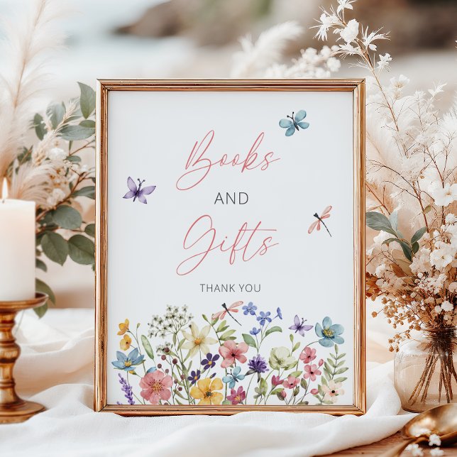 Wildflower Butterfly Baby Shower Books and Gifts Poster (Creator Uploaded)