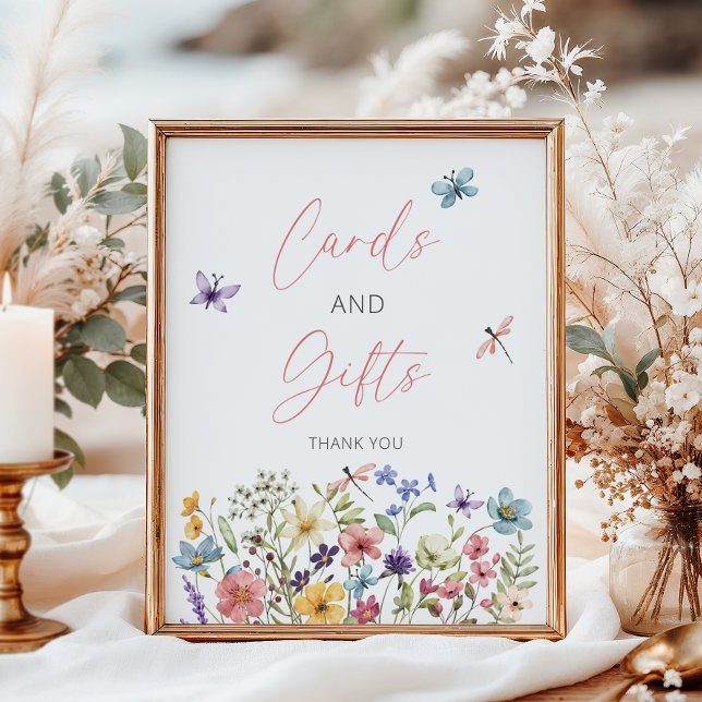 Wildflower Butterfly Baby Shower Cards and Gifts Poster (Creator Uploaded)