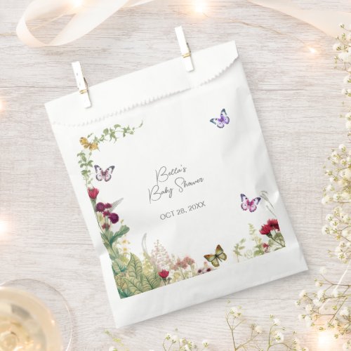 Wildflower Butterfly Baby Shower Favor Bag