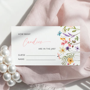 Wildflower Butterfly Baby Shower Guess how many Enclosure Card