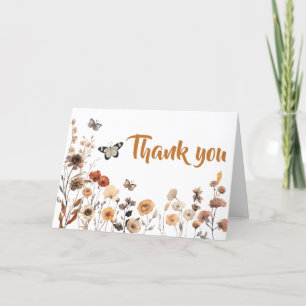 Wildflower Butterfly Baby Shower Thank You Card