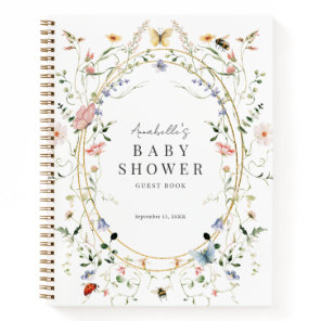 Wildflower Butterfly Bee Baby Shower Guest Book