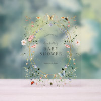 Wildflower Butterfly Bee Baby Shower Welcome