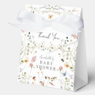 Wildflower Butterfly Bee Watercolor Baby Shower Favor Boxes