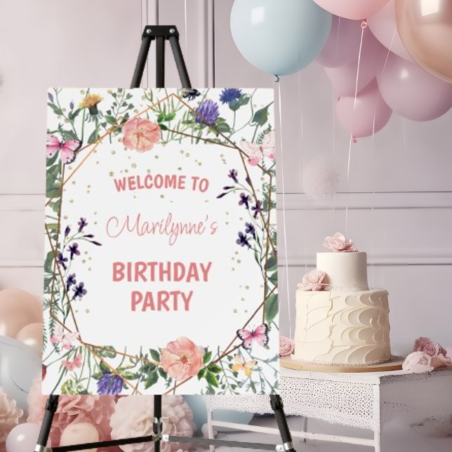 Wildflower Butterfly Birthday Welcome Sign (Creator Uploaded)