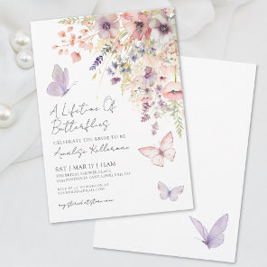 Wildflower Butterfly Bridal Shower Invitation