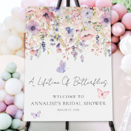 Wildflower Butterfly Bridal Shower Welcome Sign