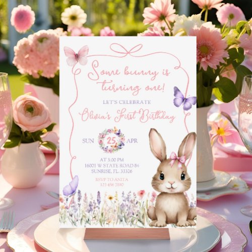 Wildflower Butterfly Bunny Rabbit Birthday