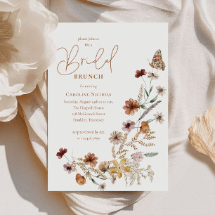 Wildflower Butterfly Floral Bridal Brunch Invitation