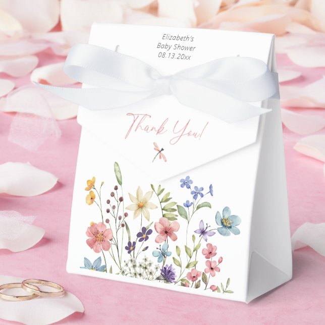 Wildflower Butterfly Garden Baby Shower Favor Boxes (Wedding)