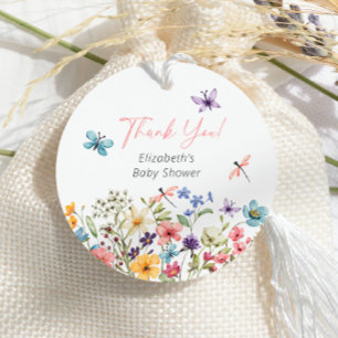 Wildflower Butterfly Garden Baby Shower Favor Tags