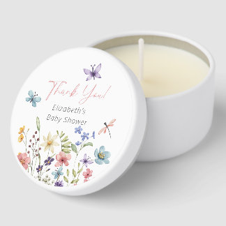 Wildflower Butterfly Garden Baby Shower Mini Candle Favors
