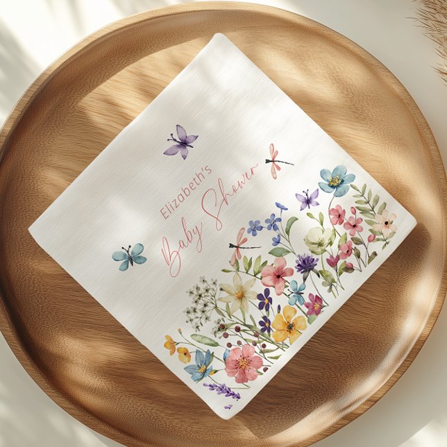 Wildflower Butterfly Garden Baby Shower Napkins (Creator Uploaded)