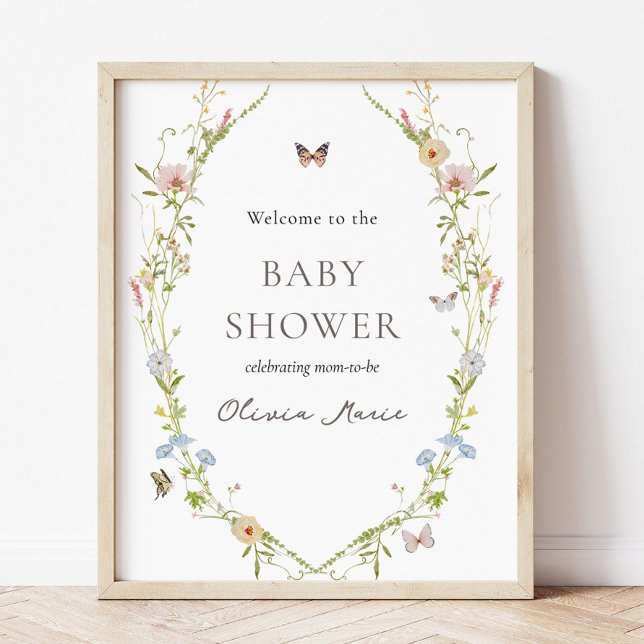 Wildflower Butterfly Garden Baby Welcome Sign (Creator Uploaded)
