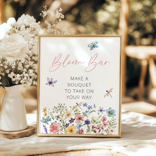 Wildflower Butterfly Garden Bloom Bar Poster