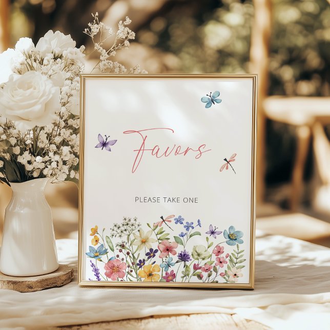 Wildflower Butterfly Garden Bridal Shower Favors Poster (Creator Uploaded)