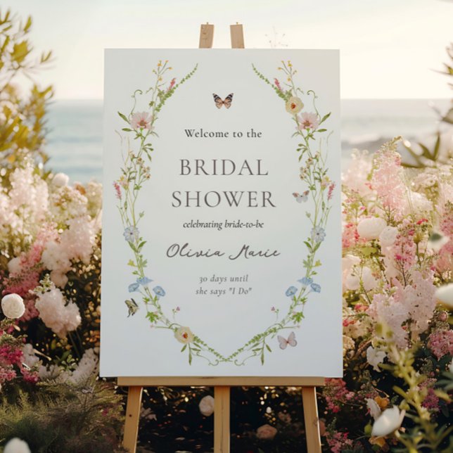 Wildflower Butterfly Garden Bridal Shower Foam Board (Creator Uploaded)