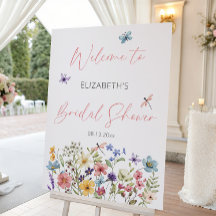 Wildflower Butterfly Garden Bridal Shower Welcome