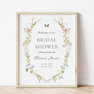 Wildflower Butterfly Garden Bridal Welcome Sign