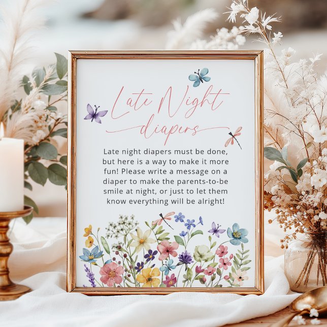 Wildflower Butterfly Garden Late Night Diapers Poster (Creator Uploaded)