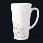 Wildflower Butterfly Garden Latte Mug<br><div class="desc">Wildflower Butterfly Garden Floral,  latte mug. Features,  template text line for name or short phrase.</div>