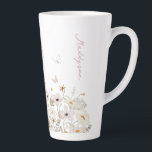 Wildflower Butterfly Garden Latte Mug<br><div class="desc">Wildflower Butterfly Garden Floral,  latte mug. Features,  template text line for name or short phrase.</div>