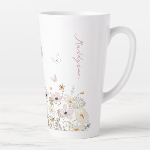 Wildflower Butterfly Garden Latte Mug