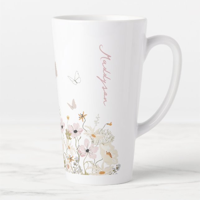 Wildflower Butterfly Garden Latte Mug (Right)